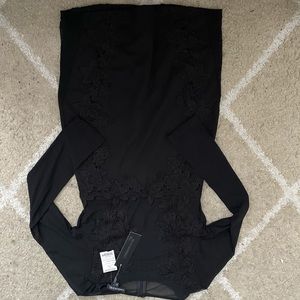 Black mini lace mesh dress